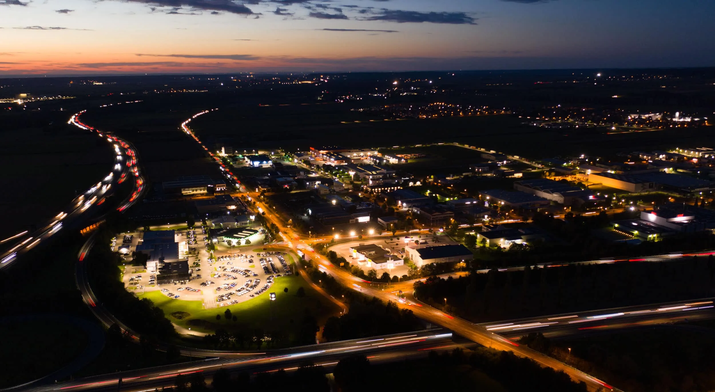 Die Altstadt von Memmingen bei Nacht