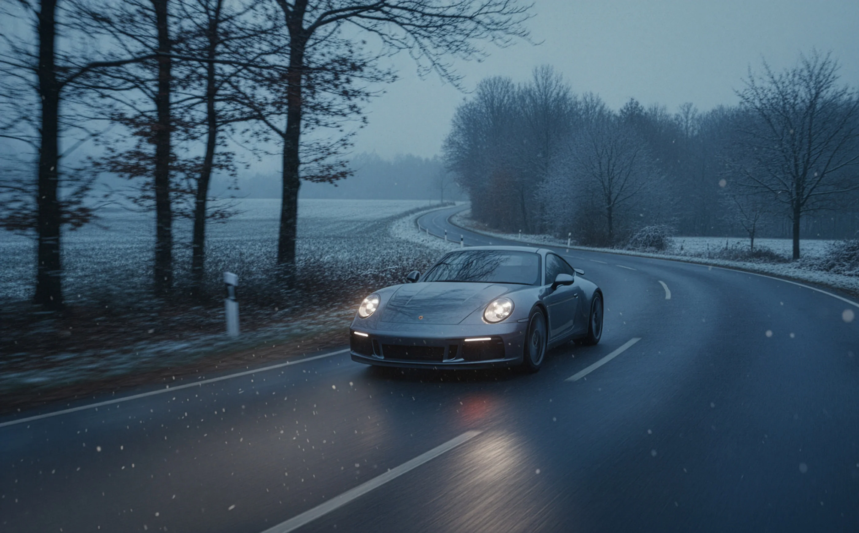 Porsche im herbstlichen Licht