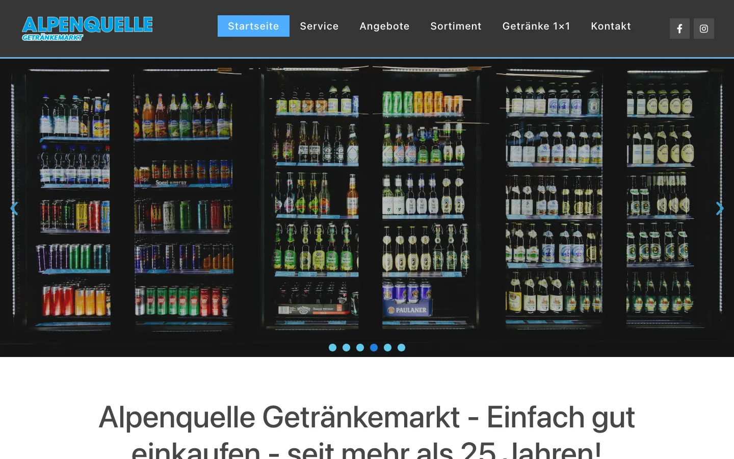 Website Alpenquelle Getränkemarkt – Webdesign von tenfield. mediendesign