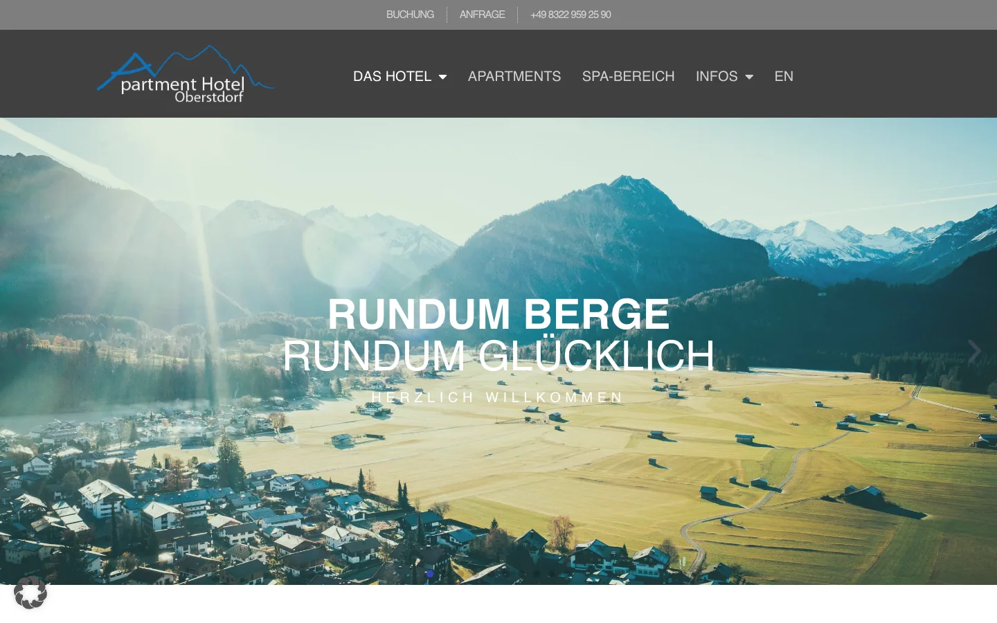 Website Apartment Hotel Oberstdorf – Webdesign von tenfield. mediendesign