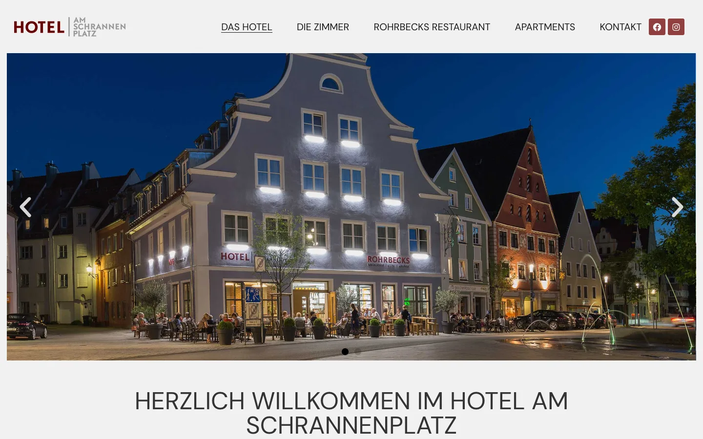Website Hotel am Schrannenplatz – Webdesign von tenfield. mediendesign
